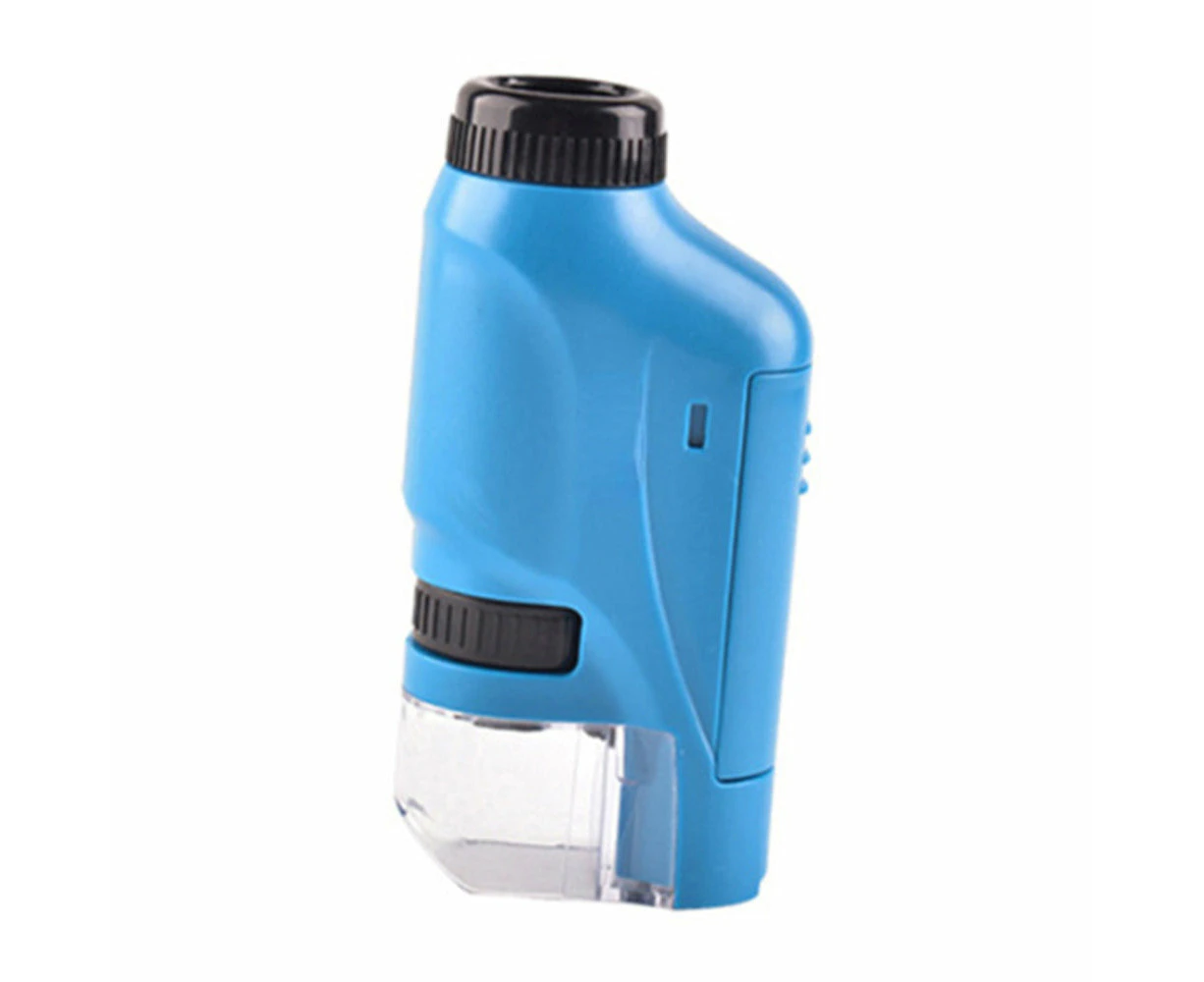 Children Hand-Held Portable Microscope Toy with LED Light - Blue