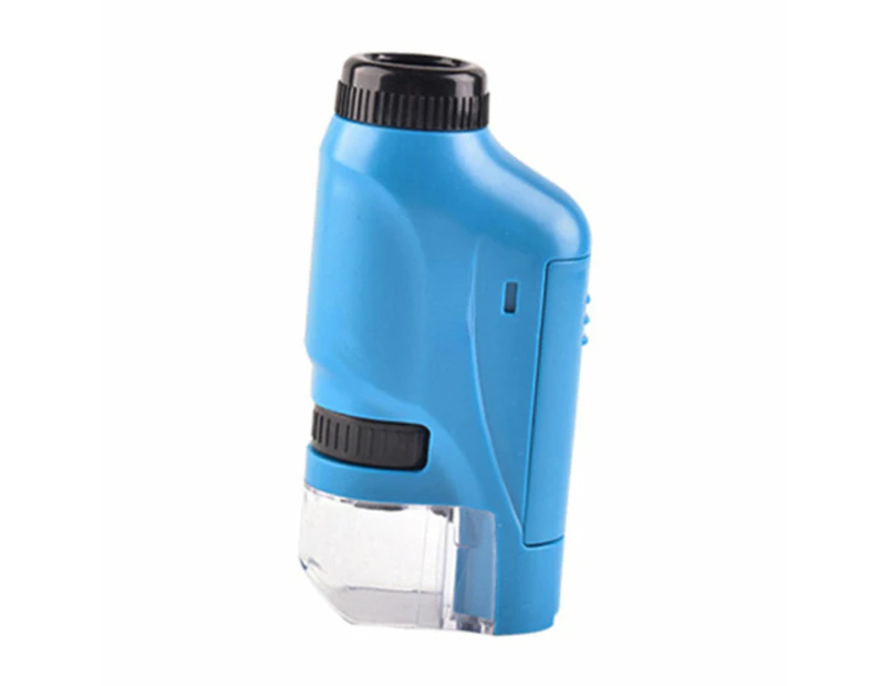 Children Hand-Held Portable Microscope Toy with LED Light - Blue