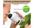 Children Hand-Held Portable Microscope Toy with LED Light - White