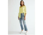 KATIES - Womens Tops -  3/4 Sleeve Double Layer Shirt - Yellow