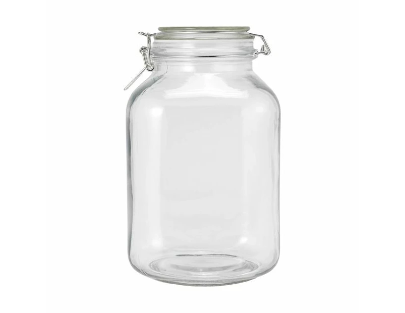 Clip Lid Glass Jar, 3L - Anko - White