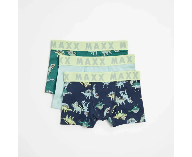 Boys 3 Pack Trunks - Maxx - Green