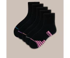 5 Pack Sport Quarter Crew Socks - Underworks - Black