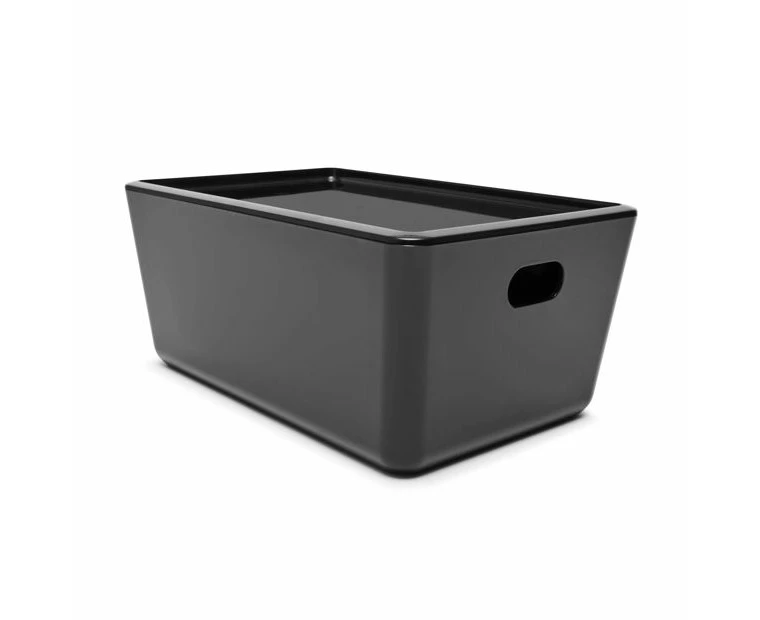 4L Smooth and Shiny Plastic Tub, Black - Anko