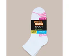 5 Pack Sport Quarter Crew Socks - Underworks - White