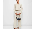 Linen Blend Long Sleeve Utility Crop Jacket - Preview - Beige