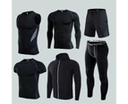 Men's Thermal Underwear Sets Winter Gear Men's Base Layers Long Pants Quick Dry Tights-Six piece Pattern 32
