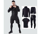 Men's Thermal Underwear Sets Winter Gear Men's Base Layers Long Pants Quick Dry Tights-Four piece Pattern 17