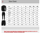 Men's Underwear 4-Piece, Winter Base Layer Set Top, Pants, Shorts and Lightweight Jacket-Pattern 6