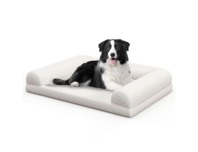 Costway Orthopedic Dog Calming Bed Large Puppy Cat Mattress Pet Sofa Bed w/Washable Cover&Non-Slip Bottom