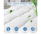 Linenova Luxury Cooling Bamboo Mattress Topper 1000GSM Pad Underlay All Size