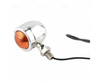 4x Chrome Motorcycle Amber Bullet Turn Signal Indicators Blinkers Universal Lamp