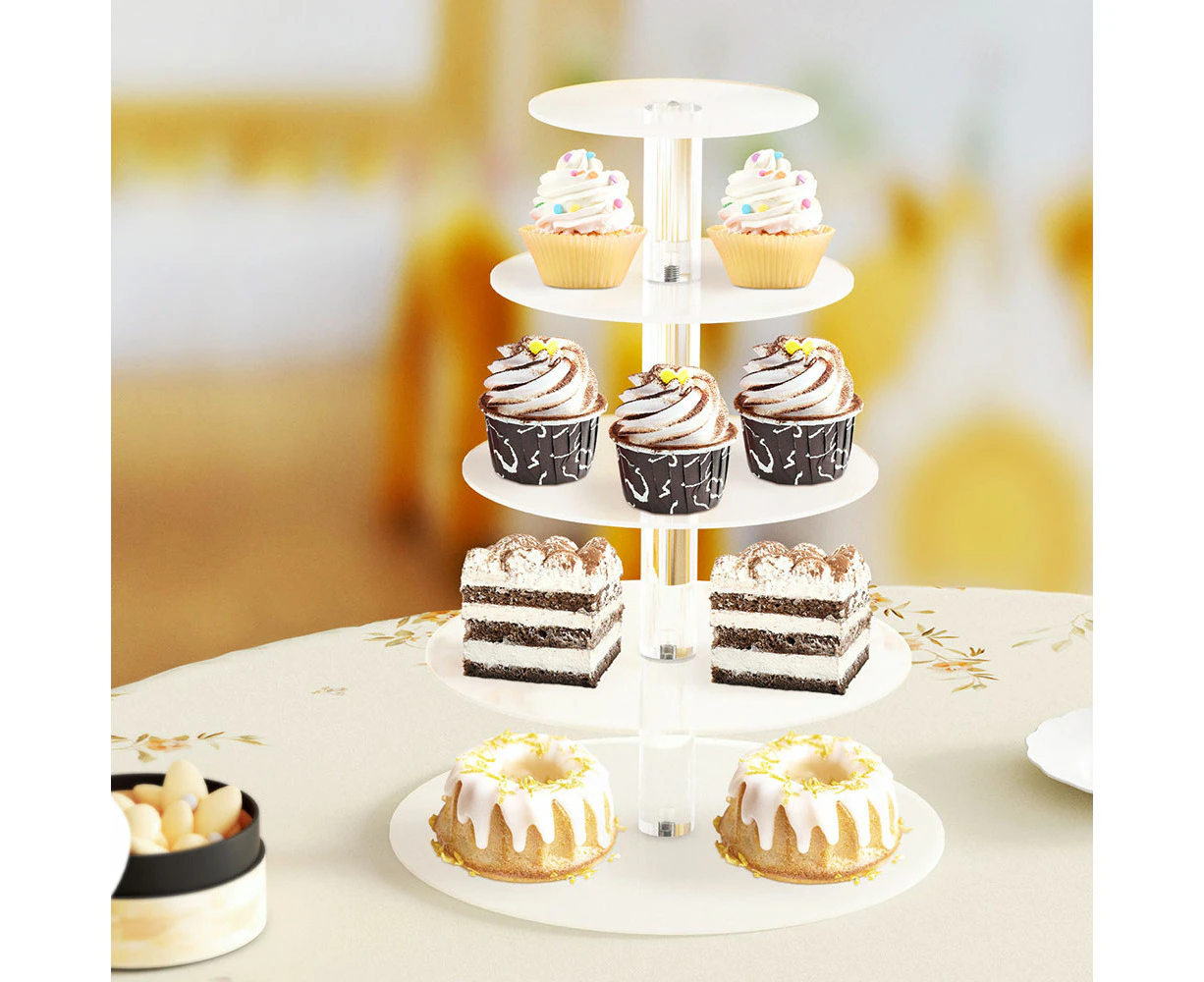 5-Star Chef Cake Stand 5 Tiers Acrylic Holder Display Round Clear Wedding Party