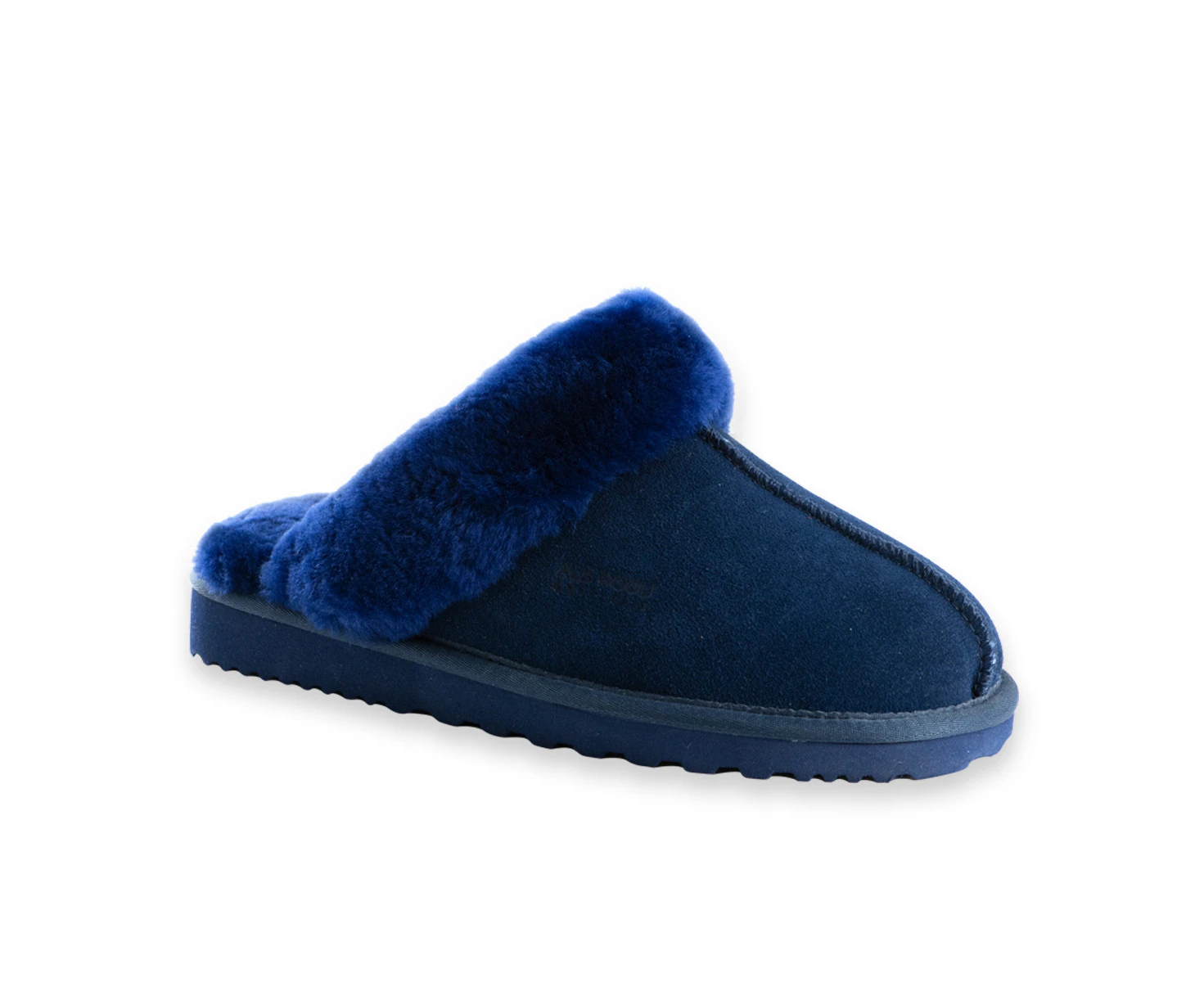 Aus Wooli Ugg Sydney Unisex Sheepskin Wool Slippers - Navy