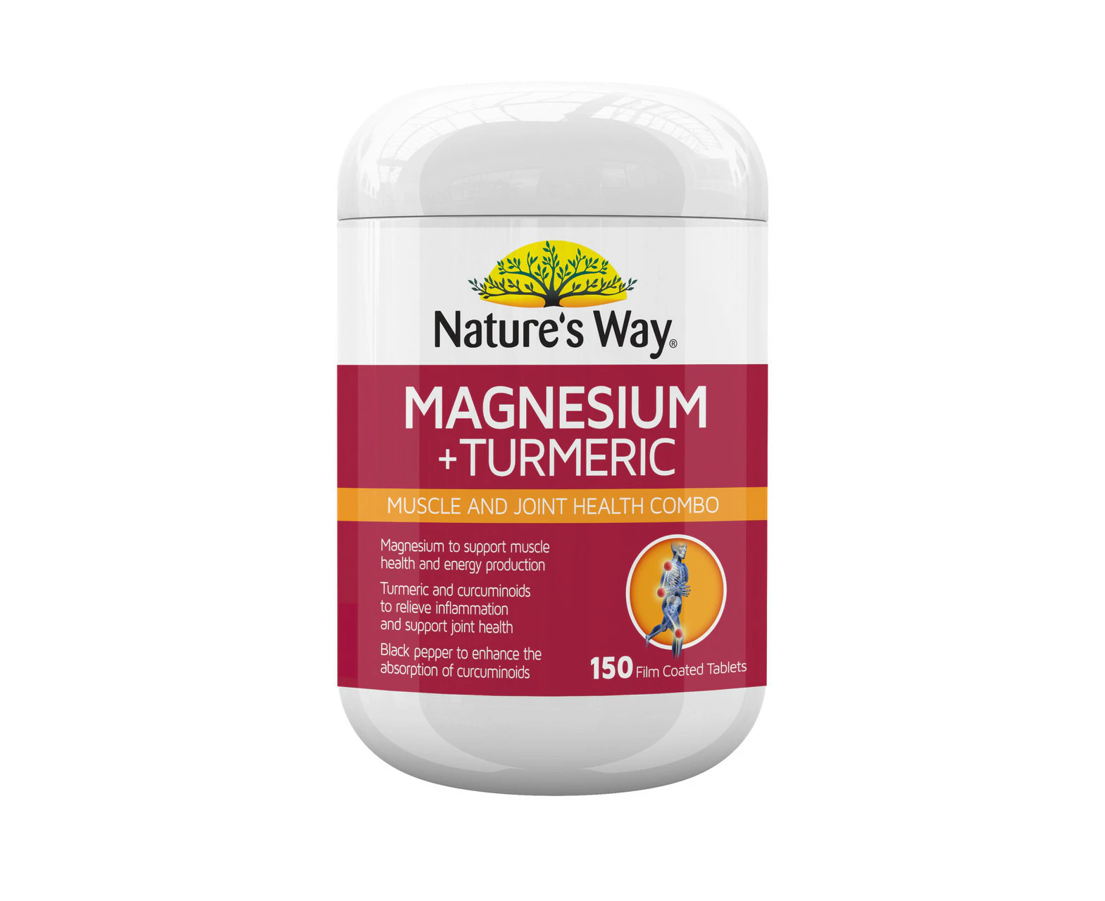 Nature's Way Magnesium + Turmeric 150 Tablets