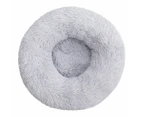 Plush Pet Bed, Donut Dog Bed for Small Dogs, Round Dog Bed, Soft Fuzzy Calming Bed for Dogs & Cats, Comfy Cat Bed, Outer Diameter 40cm