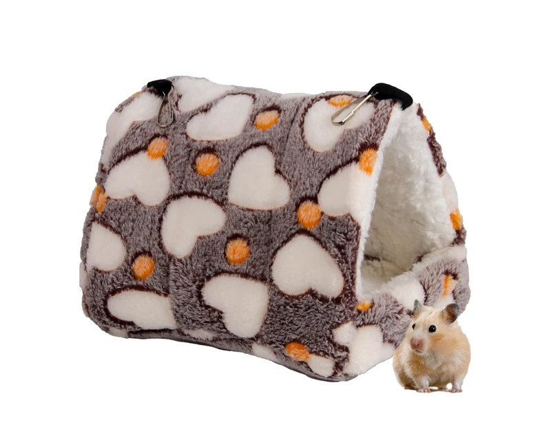 Winter Warm Hamster Bed, Soft Small Pet Bed House with Hook Design for Hamster Parrot Hedgehog Guinea Pig