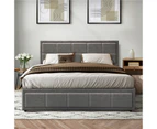 Oikiture Bed Frame Queen Size Gas Lift Grey BOSS