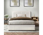 Oikiture Bed Frame King Single Size Gas Lift White BOSS