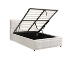 Oikiture Bed Frame King Single Size Gas Lift White BOSS