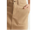 KATIES -  Mid Length Core Canva Skirt - Taupe