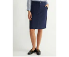 KATIES -  Mid Length Core Canva Skirt - Navy