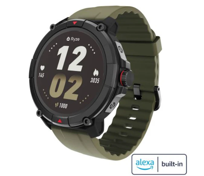 Ryze Trek Smart Watch With Gps Olive + Black