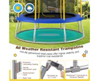 Costway 8FT Round Trampoline Kids Bouncer Jumping Rebounder Indoor Outdoor w/Enclosure Net Safety Pad