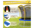 Costway 8FT Round Trampoline Kids Bouncer Jumping Rebounder Indoor Outdoor w/Enclosure Net Safety Pad