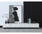 CHLOE Ceramic Entertainment Unit/TV Cabinet/TV Stand/Black/White - White-200cm