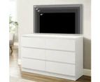 6-Drawer Dresser for Bedroom with Fabric Storage - White