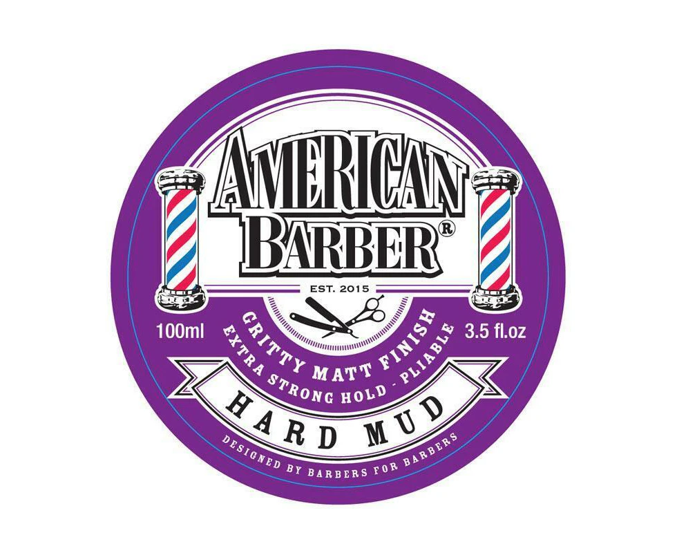 6x American Barber Hard Mud 100ml