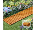 Livsip Garden Wooden Pathway 8ft Straight Roll-Out Wood Walkway Outdoor Backyard