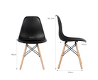 Giantex 4x Eames DSW Dining Chairs Modern Kitchen Armless Chairs w/Wood Legs Home Office Chair Black