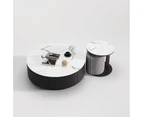 Nicole White Ceramic top with Gold Base Coffee Table Set/Zen/Modern