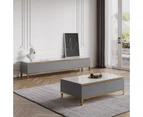 Sieze Modern Minimalistic Coffee Table/ Tea Table/Ceramic Top White/Gold Legs