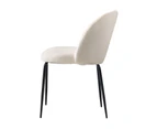 Oikiture 6x Dining Chairs Accent Chair Armchair Kitchen Upholstered Sherpa White