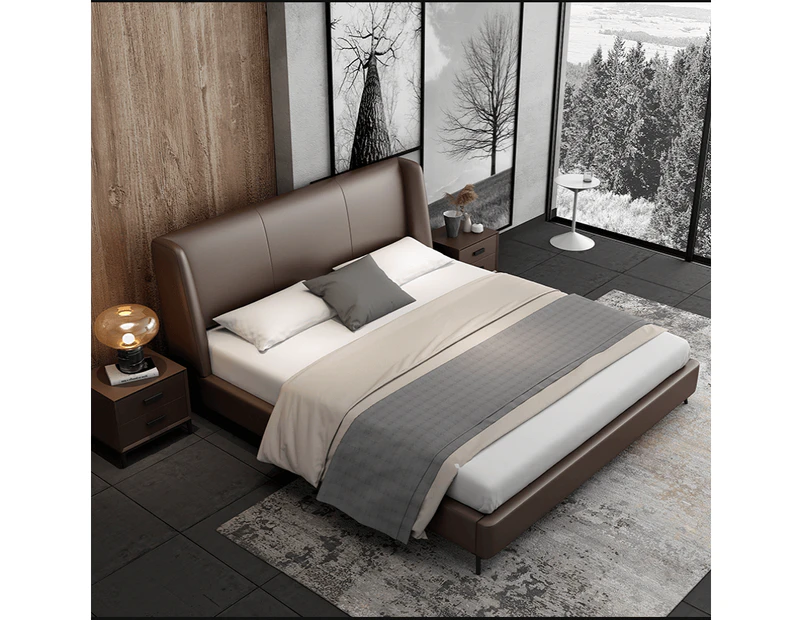 BRIS Luxurious Leather Bed Frame/Steel legs/Queen/ King