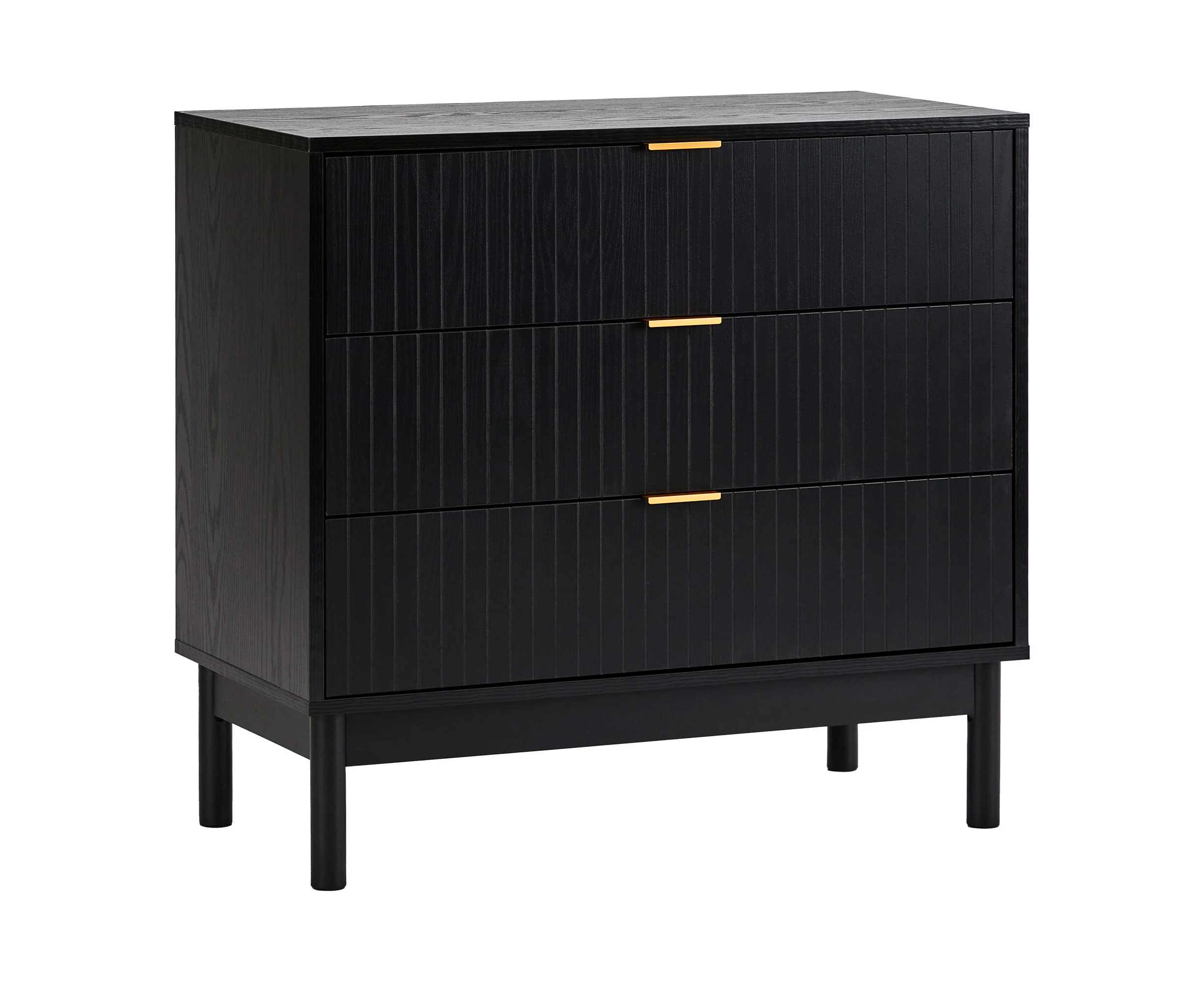 Cooper & Co. Apia 80cm Chest of 3 Drawers Black