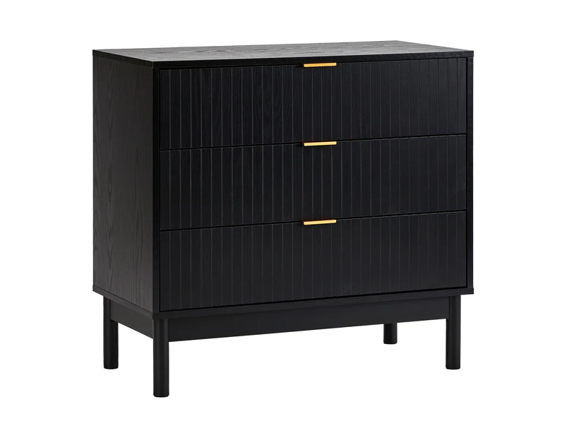 Cooper & Co. Apia 80cm Chest of 3 Drawers Black