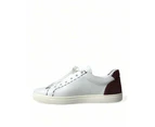 Dolce & Gabbana Exclusive White Bordeaux Low Top Sneakers