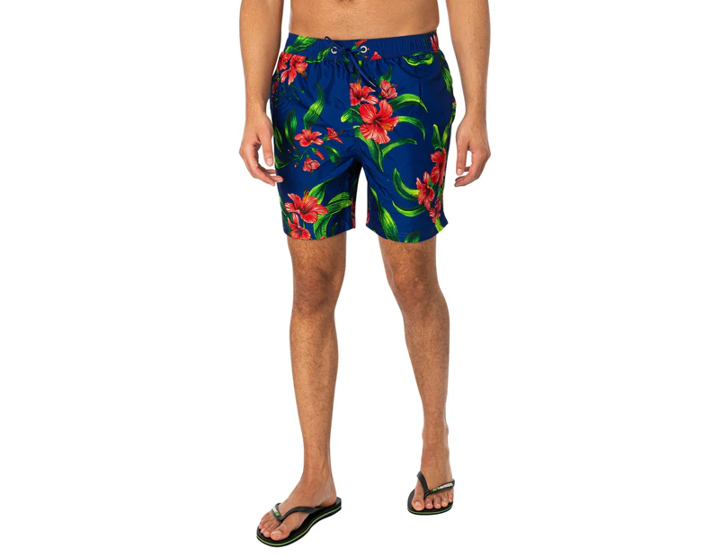 Superdry Men's Hawaiian Print 17 Swim Shorts - Blue