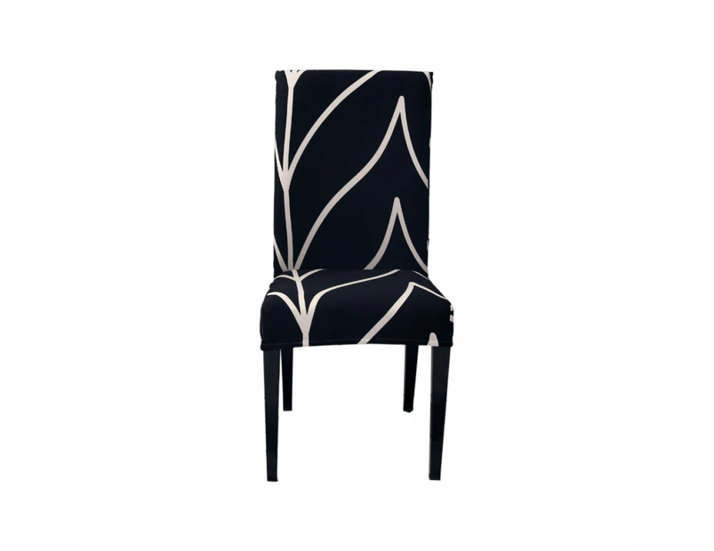 Hyper Cover Stretch Dining Chair Covers with Patterns Black Tone - 6 pcs