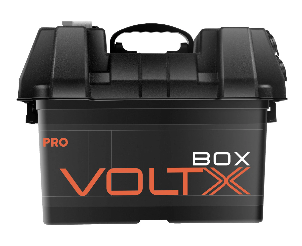 VOLTX Battery Box Dual USB Socket with Handle Circuit Breaker Switch 12V Socket Camping RV Marine Car Caravan