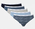 Calvin Klein Women's Autograph Bikini Briefs 5-Pack - Crayon Blue/Shore Line/Charcoal Heather/Black/Sketch