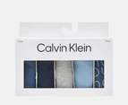 Calvin Klein Women's Carousel Thongs 5-Pack - Crayon Blue/Shore Line/Charcoal Heather/Black/Sketch