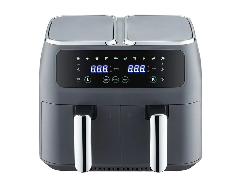 Healthy Choice 8L Dual Zone Digital Air Fryer with 200C, 10 Cooking Programs