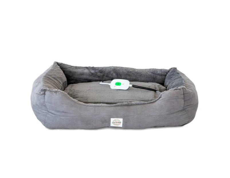 Hacienda Easy to Clean Electric Heated Rabbit Faux Fur Covering Pet Bed - Small