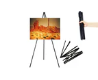 2pcs Metal Artist Easel Stand Foldable Tripod Display Stand Portable Floor Easel for Posters-Black