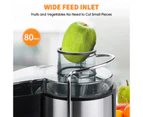 Powerful 800W Juicer, Large Capacity 2L Pulp Container and 1.1L Juice Cup, 75mm Extra Large Feeding Tube, Stainless Steel Housing with Anti-Drip Function